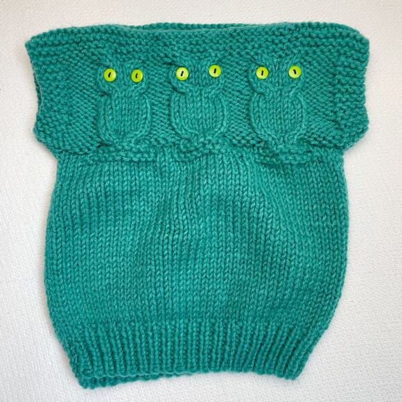 Handmade Owl Crocheted Sweater - Picture 1 of 4